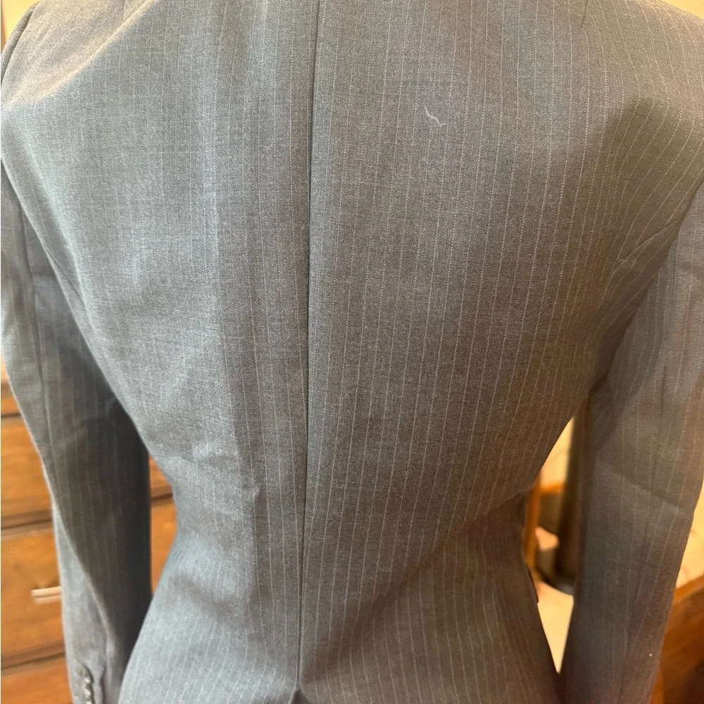 J.Crew Womens Pinstripe Blazer - Charcoal Size 4P - Picture 3 of 13